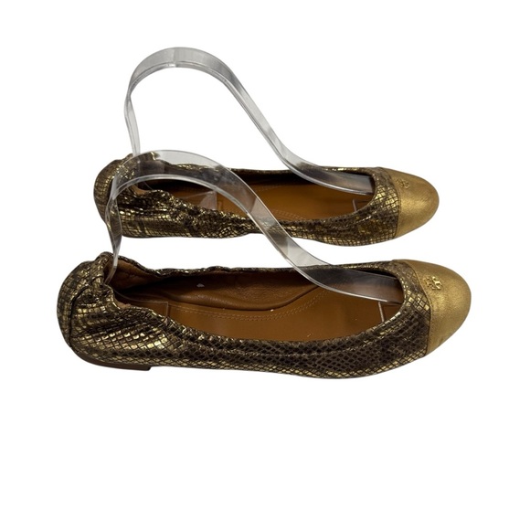 Tory Burch York Metallic Roccia Powder Suede Ballet Flat size 9 - Picture 5 of 10